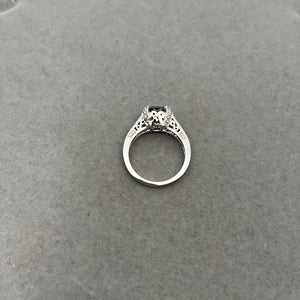 0.12 Ct Diamond & 1.42 Ct AAA Mystic Green Topaz Ring in 14K White Gold | Elegant Solitaire Statement Ring for Women Size 5