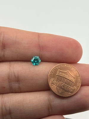 Lab Grown YAG Paraiba Hexagon Loose Gemstone 5mm | Synthetic Paraiba Gem for Jewelry, Hexagon Cut, Collector’s Gem