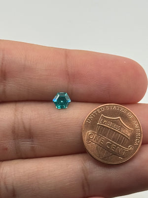 Lab Grown YAG Paraiba Hexagon Loose Gemstone 5mm | Synthetic Paraiba Gem for Jewelry, Hexagon Cut, Collector’s Gem