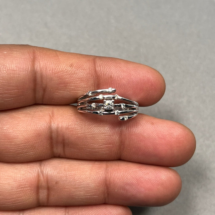 0.25–0.30 Ct Diamond Prong-Set Right Hand Ring in 14K White Gold | SI2–I1 Clarity, I–J Color, Elegant Solitaire Ring for Women Size 7.5