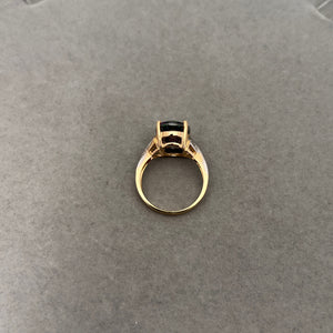 0.01 Ct Diamond & 6.24 Cts Mystic Fire Topaz Ring in 14K Yellow Gold | AAA Oval Topaz Solitaire Ring, Statement Jewelry Size 7.5