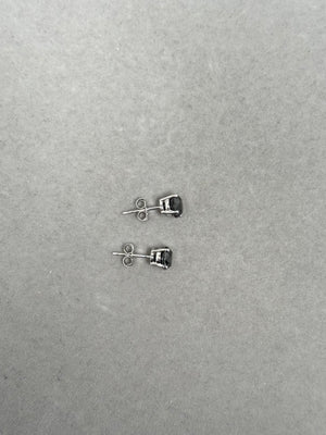 1.97 Cts AA Round Black Diamond Stud Earrings in Platinum – Certified Natural Black Diamond Solitaire Earrings