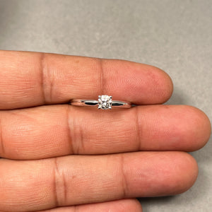 0.50 Ct Diamond Engagement Ring in 18K White Gold | Four-Prong Setting, H–I Color, SI1 Clarity Solitaire Ring Size 10.5