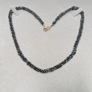 59.64 Carat Briolette Black Diamond Necklace in 18K Yellow Gold | 17-Inch Elegant Briolette Diamond Jewelry with Spring Ring Clasp