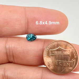 Natural Blue Diamond Pear Cut - 0.91ct, 6.8x4.9mm, SI1 Clarity Loose Gemstone for Custom Jewelry