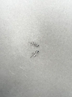 18K White Gold AA Rose Cut Black Diamond Stud Earrings for Women 2.50–3.00 mm 1/4 Cts Four Prong