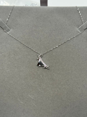 0.04-0.09 Ct SI2-I1 Round Diamond Bikini Pendant Necklace in 14K White Gold with 18 Inch Singapore Chain for Women