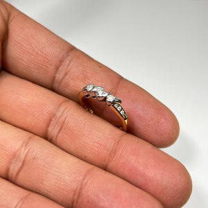 0.20–0.25 Ct SI2–I1 I–J Color Diamond Three-Stone Ring 18K Two-Tone Gold, Classic Engagement or Anniversary Ring