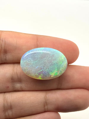 34.69 Carat Oval Cut Natural Green Opal | GIA Certified Loose Gemstone | Rare Australian Opal for Custom Jewelry a Luxury Gift