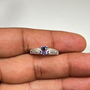 1/3+ Ct Diamond & Tanzanite Ring 14K Gold, Elegant Blue Gemstone Engagement or Statement Ring