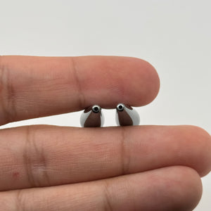 Natural Hematite Pear Drop Beads Pair– Top Drilled Gemstone Drops for Jewelry Loose Beads, DIY Earrings & Pendants