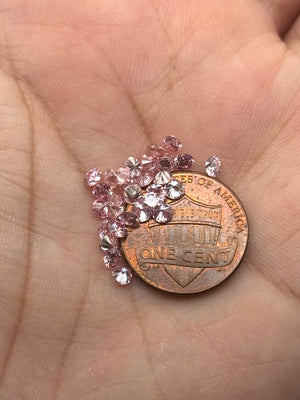 Pink moissanite 3mm round sakura loose stones parcel 10pc 50pc lab created gemstone