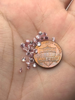 Sakura pink moissanite flat lay parcel arrangement minimalist style