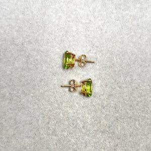 Peridot Stud Earrings 14K Yellow Gold | 8x6mm Oval AA Natural Peridot | 2.25–2.65 ct Women’s Gemstone Earrings Gift