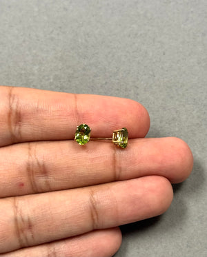 1.55–1.97 Cts Peridot Stud Earrings in 14K Yellow Gold | Natural Peridot Birthstone Earrings, August Birthstone Jewelry