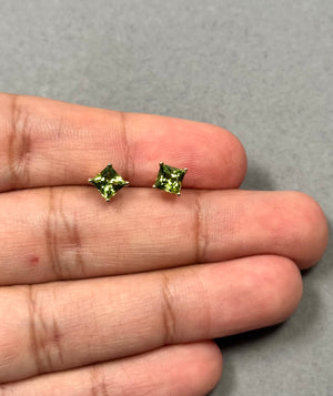 1.50 Cts Peridot Stud Earrings in 14K Yellow Gold | Natural Peridot Birthstone Earrings, August Birthstone Jewelry, Classic Peridot Studs