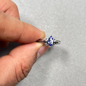 Marquise Tanzanite Ring 14K White Gold | 9x5mm 0.53 ct AA Tanzanite | Natural Violet-Blue Gemstone Ring