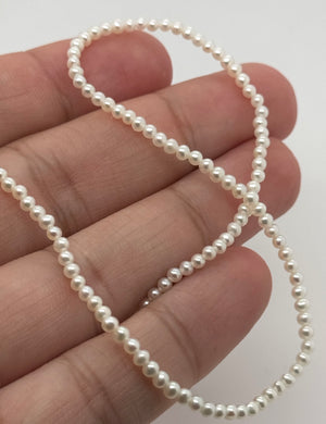 Akoya Freshwater Pearl Necklace | 2.5–3mm Off Round Pearl Strand with Silver Clasp — Delicate Everyday Gift