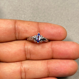 Marquise tanzanite ring in 14K white gold