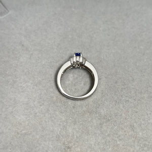 0.42 Ct Diamond & 0.60 Ct Tanzanite Ring 14K White Gold, Elegant Gemstone Engagement or Statement Ring