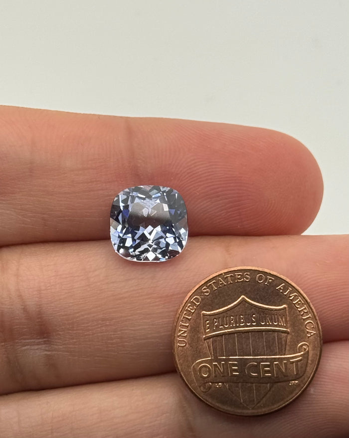 10mm Cushion Synthetic Very Light Blue Sapphire Gemstone | Loose Gem, DIY Jewelry, Jewelry Making Supplies