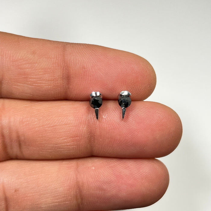 0.50 ct Round Black Diamond Stud Earrings 14K White Gold, Elegant Black Diamond Jewelry for Everyday or Special Occasions