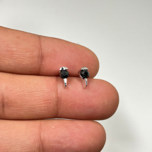 0.50 ct Round Black Diamond Stud Earrings 14K White Gold, Elegant Black Diamond Jewelry for Everyday or Special Occasions