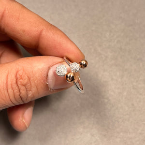 Two Tone Diamond Ring 14K White & Pink Gold | 0.22–0.28 CT I-J SI1-SI2 | Dainty Womens Ring | Fine Jewelry Gift | Engagement Promise Ring