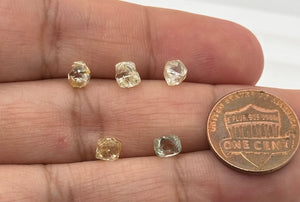 Loose Rough Uncut Natural Diamond – Rare Raw Diamond for Jewelry Making, Collectors – Free Size Available in 0.90 - 0.97 Carats Sizes 5 pcs