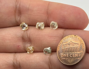 Loose Rough Uncut Natural Diamond – Rare Raw Diamond for Jewelry Making, Collectors – Free Size Available in 0.90 - 0.97 Carats Sizes 5 pcs