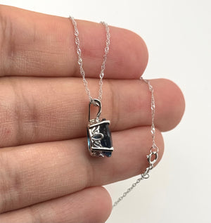 London Blue Topaz Pendant 4.15–4.78 Ct Oval AAA in 18K White Gold | Blue Gemstone Necklace