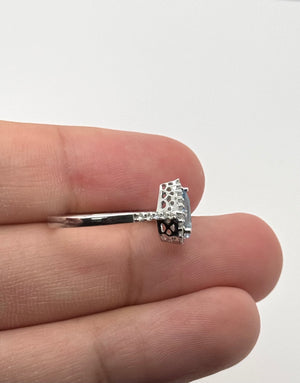 Aquamarine Diamond Ring 0.70 Ct Pear Cut AAA in 14K White Gold | Blue Gemstone Ring Gift for Her Ring Size 7