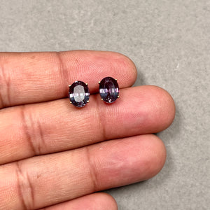 AAA Alexandrite Oval Stud Earrings 9x7mm in 14K Yellow Gold | 4.47–5.58 CT Color Change | Fine Jewelry Gift for Women