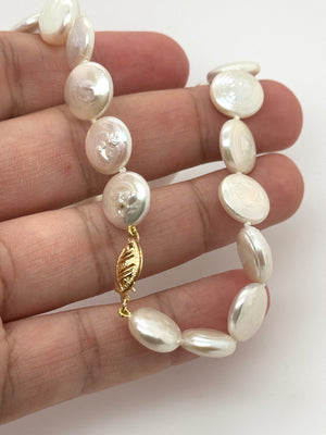 Akoya Freshwater Pearl Necklace | 14K Yellow Gold Clasp — One of a Kind Bridal Statement Jewelry