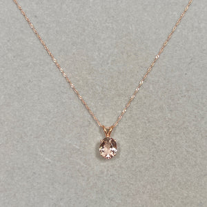 10x8mm oval morganite pendant in 14K rose gold