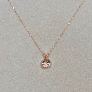 10x8mm Natural Morganite Oval Pendant in 14K Rose Gold | Pink Morganite Solitaire Necklace | Women’s Fine Jewelry Gift