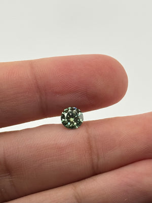 Round 6.5mm Green Yellow Moissanite Gemstone | Brilliant Cut Loose Stone for Engagement Ring, Jewelry Making