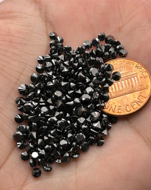 Black Diamond A Quality Round Cuts 2.6mm to 4.0mm, 0.07 to 0.30 cts Each Closeout Sale - Loose Gemstones for Jewelry Making