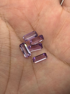 Natural Rose Amethyst Emerald Cut 10x5mm | Loose Gemstone | 1pc or 5pcs Parcel | Pink Amethyst Stone for Jewelry Making & Settings