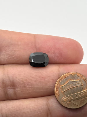 Black Spinel 10x8mm Elongated Cushion Cut Gemstone | Loose Black Spinel Stone | August Birthstone for Custom Jewelry