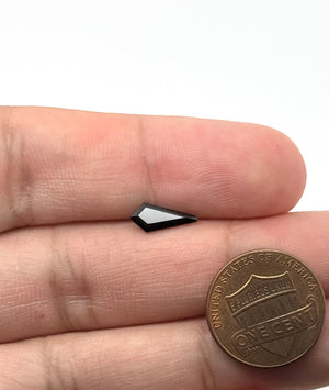Black Spinel Kite Cut 11x5mm Loose Gemstone | Black Faceted Spinel for Jewelry Making | Unique Shield Shape Stone | DIY Ring Pendant Supply