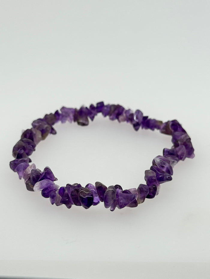 Amethyst Beaded Bracelet | Natural Amethyst Stretch Bracelet | Purple Crystal Healing Bracelet | Gift for Women & Men