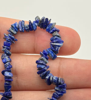 Lapis Lazuli Beaded Bracelet | Natural Blue Gemstone Stretch Bracelet | Healing Crystal Jewelry | Gift for Women & Men