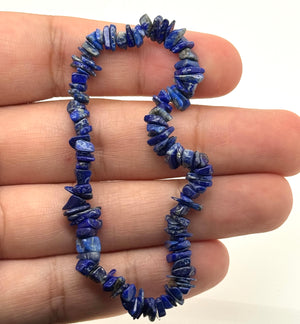 Lapis Lazuli Beaded Bracelet | Natural Blue Gemstone Stretch Bracelet | Healing Crystal Jewelry | Gift for Women & Men