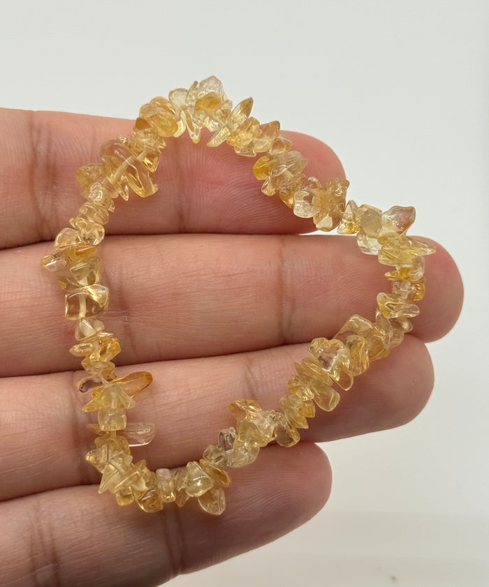 Citrine Beaded Bracelet | Natural Yellow Citrine Crystal Stretch Bracelet | Healing Gemstone Jewelry | November Birthstone Gift