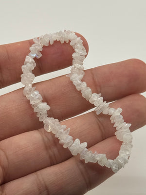 Iridescent Rainbow Moonstone Beaded Bracelet • Healing Stone Jewelry