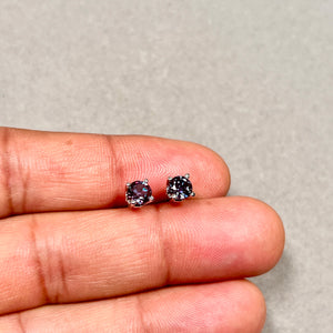 5mm lab-created alexandrite stud earrings in 14K white gold