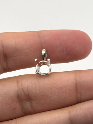 14K Gold Round 4-Prong Pendant Mounting Available in 2.5mm - 16mm