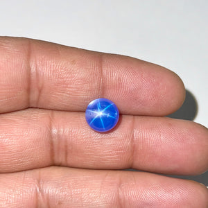 Light blue star sapphire lab created beads for jewelry making