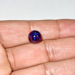 Lab Created Purple Star Sapphire | Round Drilled Beads 8–10mm | Transparent